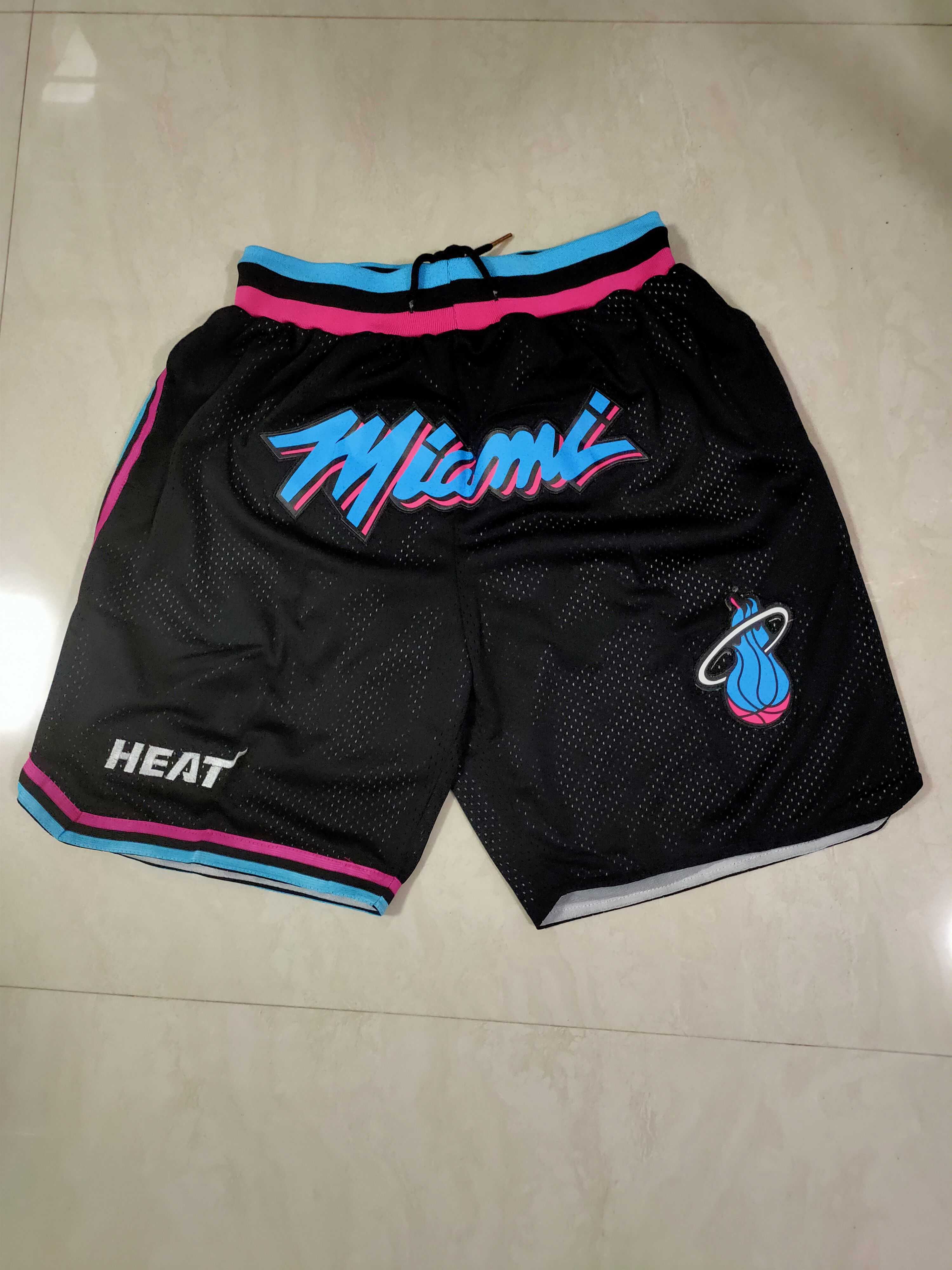 Men NBA 2021 Miami Heat Black Shorts 2